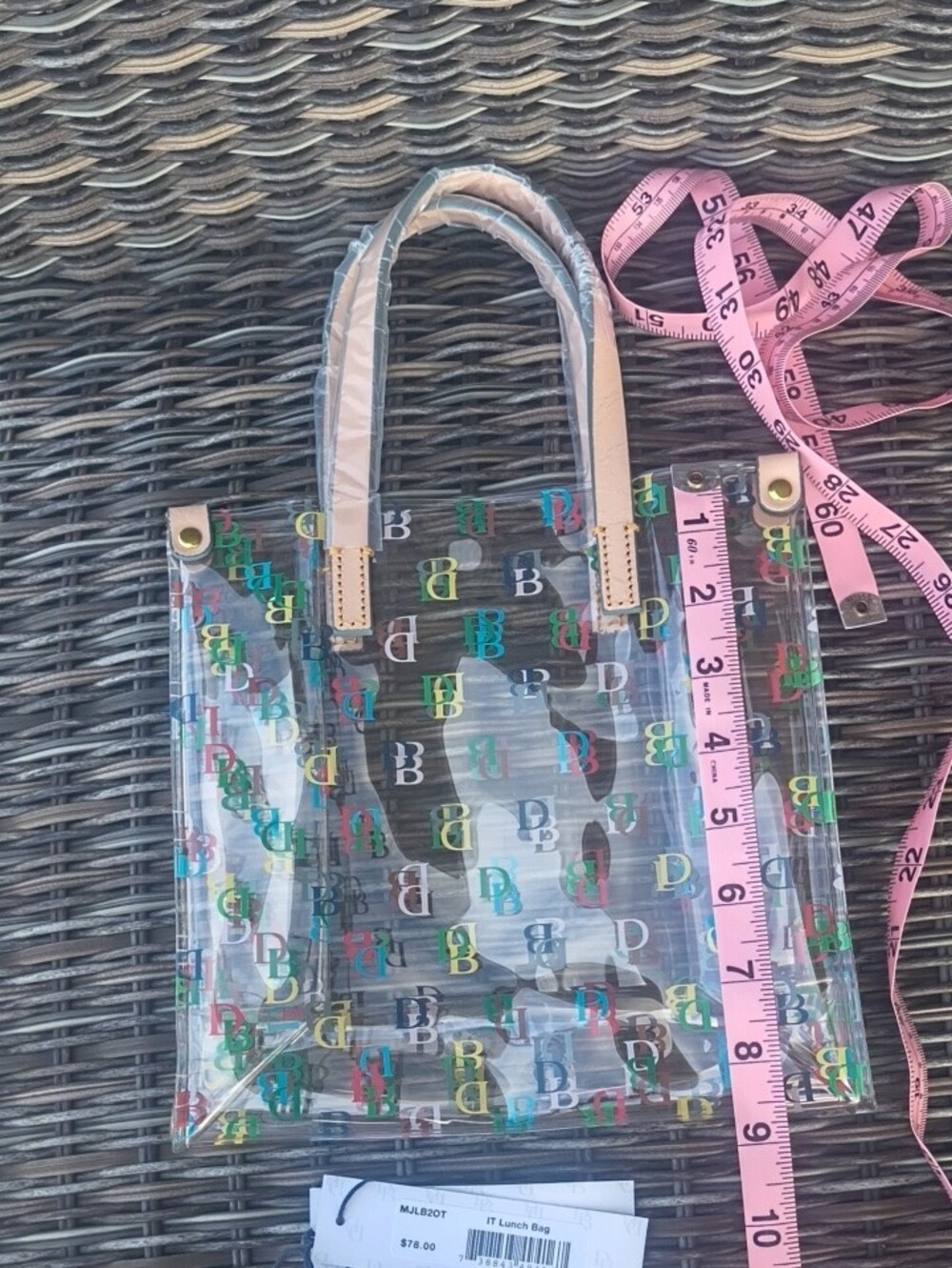 ♥️ 💙 💛💜 Dooney & Bourke Clear Lunch Bag - Picture 4 of 5